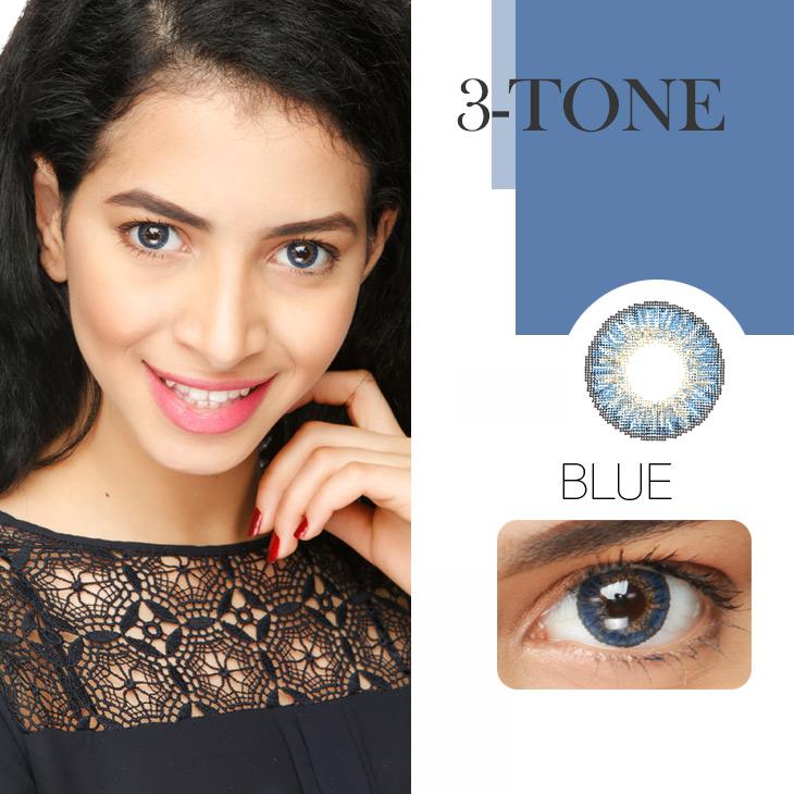 3-Tone Blue Yearly Contact Lenses - Uniieye