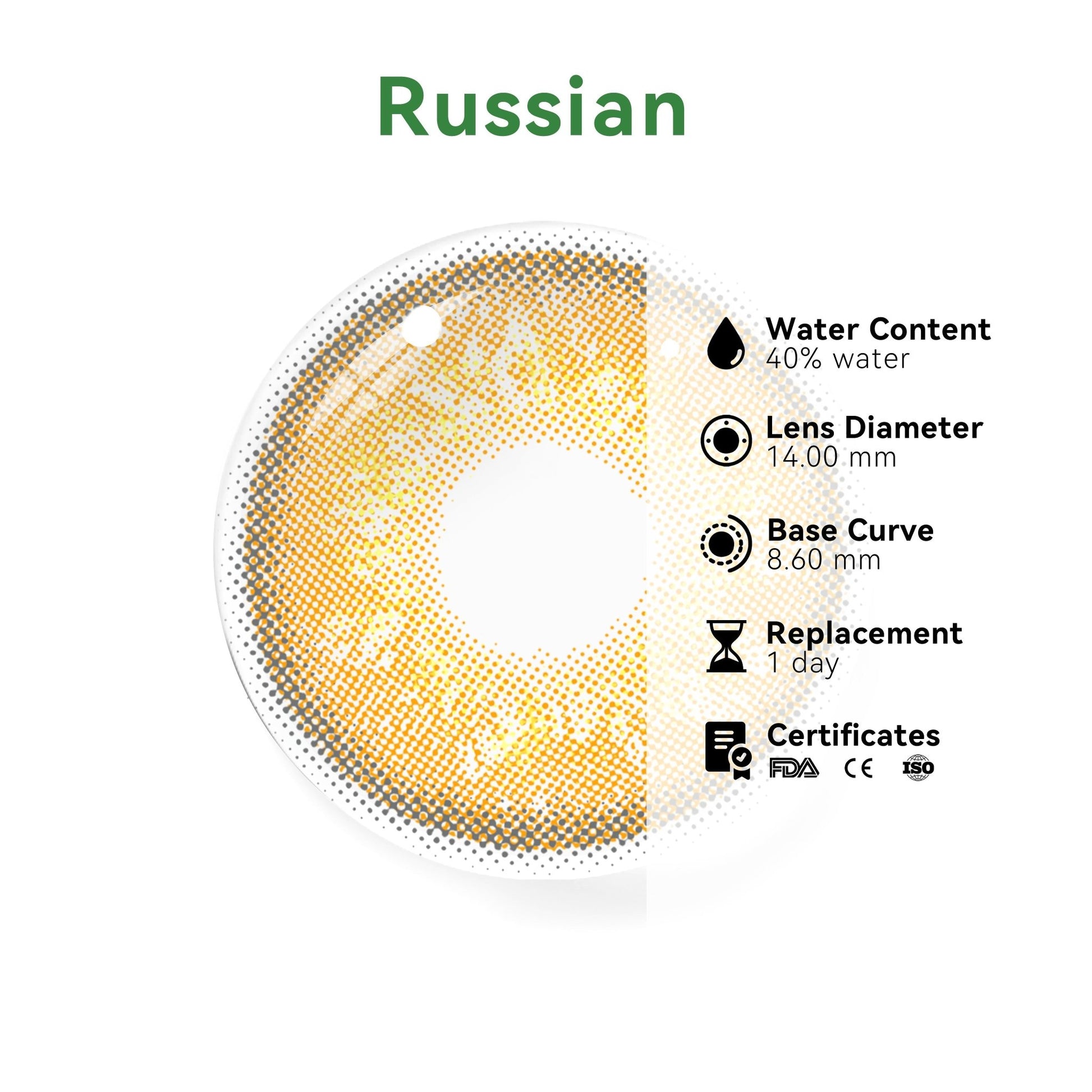 UNIIEYE Russian Brown Daily Colored Contacts | 10 pcs - UNIIEYE