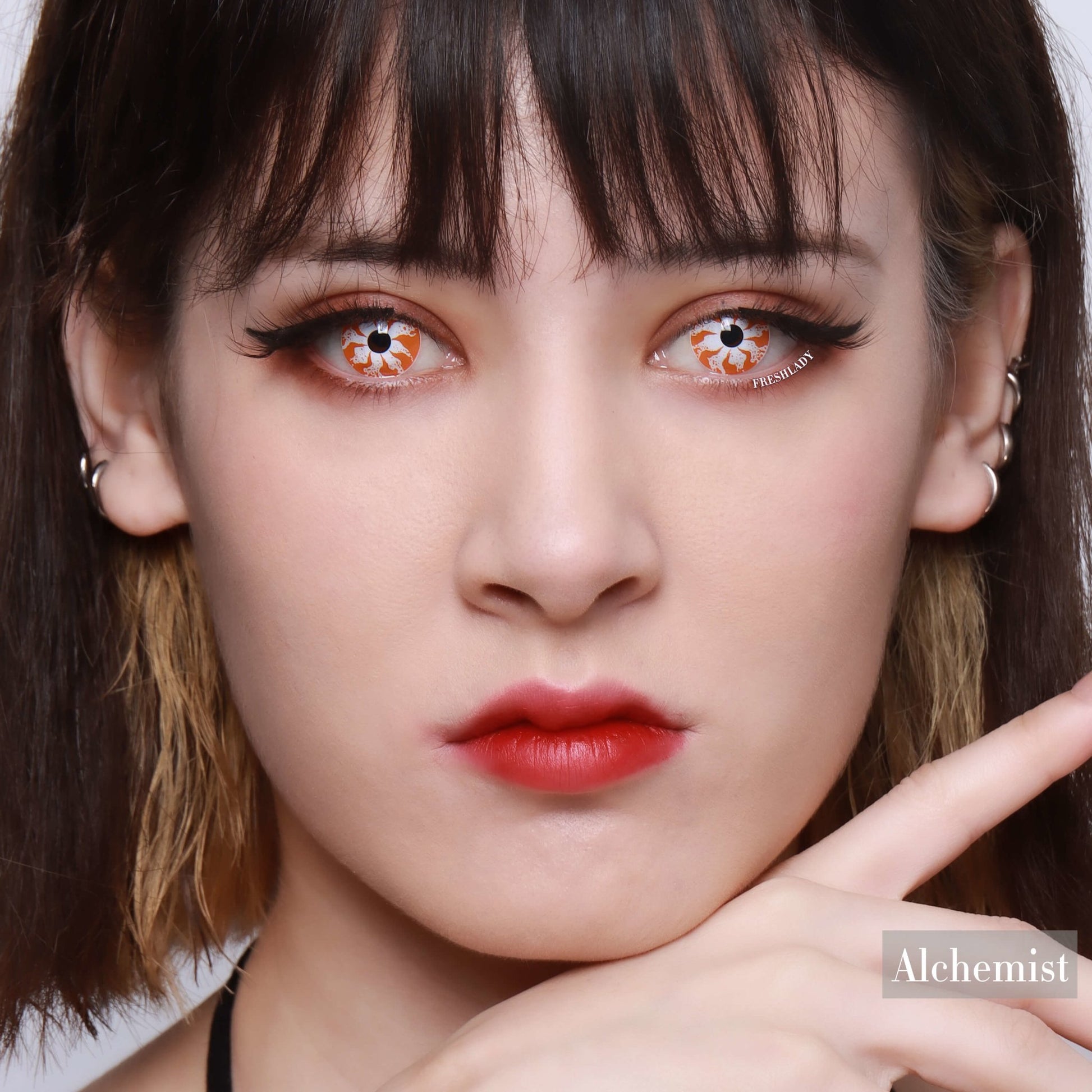 Alchemist Coral Red Crazy Contact Lenses - Uniieye