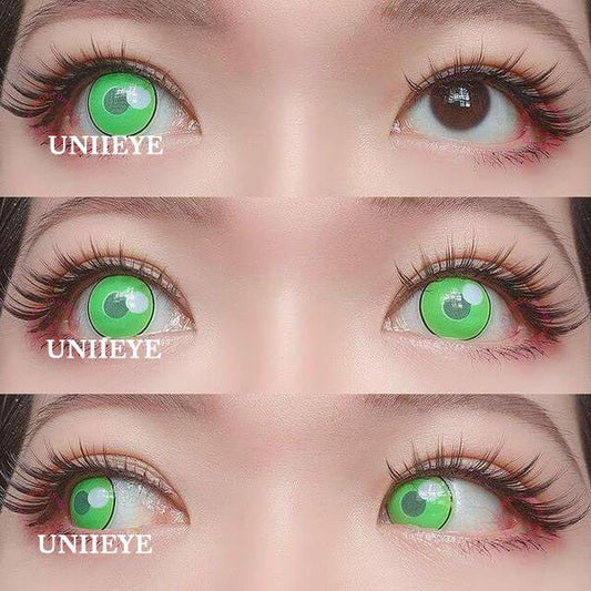 Anime Cloud Rim Green Cosplay Contact Lenses - Uniieye
