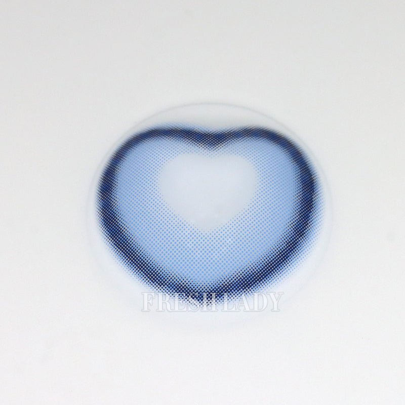 Bubble Heart Ocean Honey Blue Colored Contact Lenses - Uniieye
