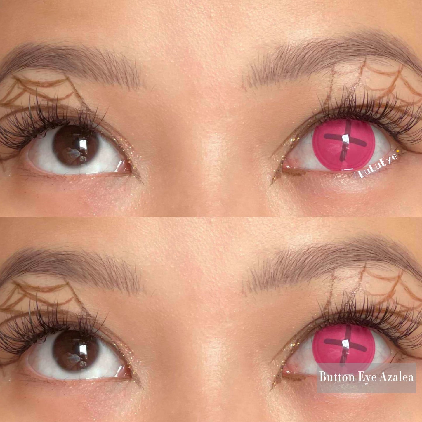 Button Eye Pink Cosplay Contact Lenses - Uniieye