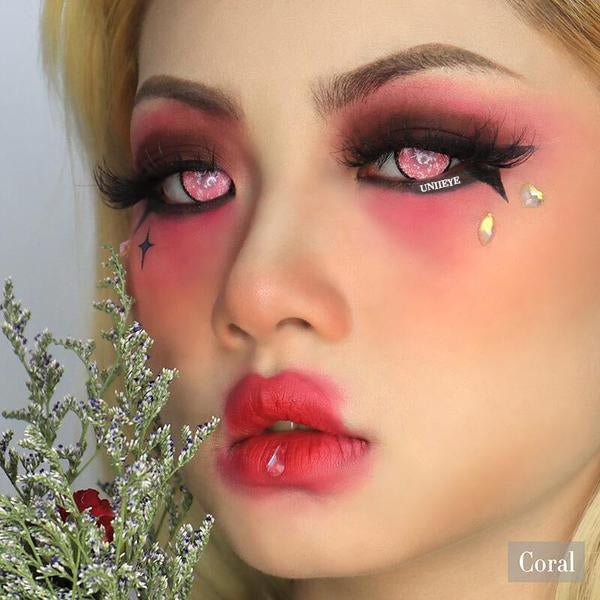 Coral Pink Cosplay Contact Lenses - Uniieye