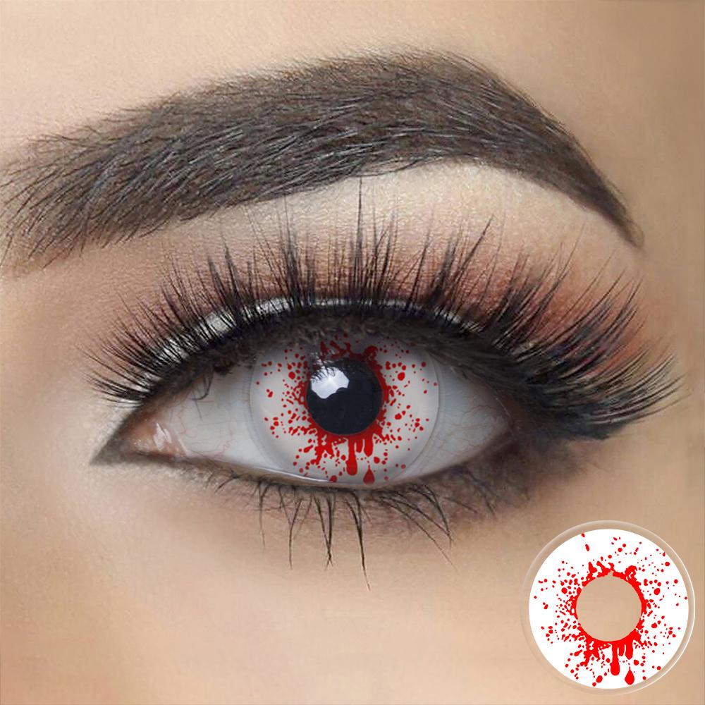 Crazy Blood Splat Halloween Eyes - Uniieye