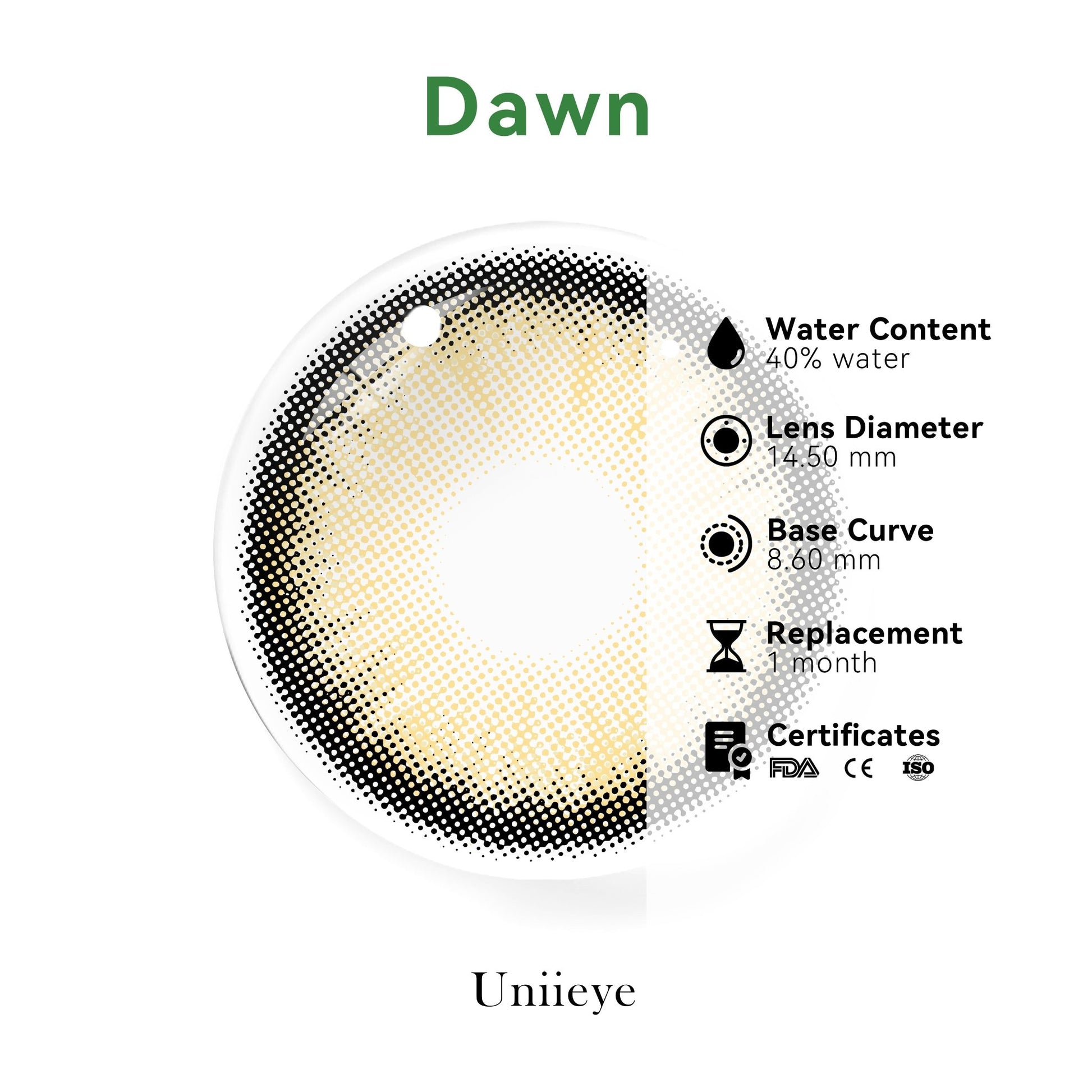 Dawn Brown Yearly Contact Lenses - Uniieye