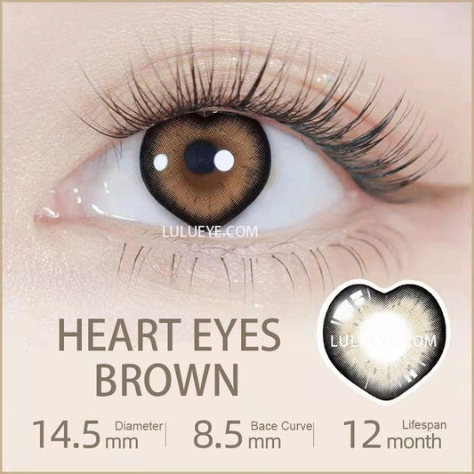 【PRE-SALE/LIMITED OFFER】Brown Heart Eyes Prescription Contact Lenses - Uniieye
