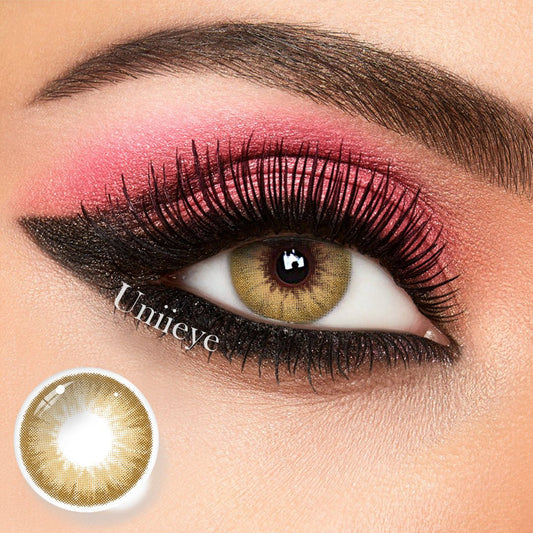 UNIIEYE Smoky Latte Brown Yearly Colored Contacts - Uniieye